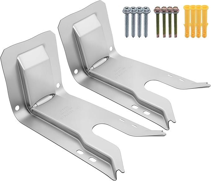 WB02K10254 Range Oven Anti-Tip Bracket for GE Stove/Ovens Range, Floor or Wall Mount Anti Tip Bracket WB02K10020, CGS975SED1SS C2S980SEM5SS JGB281SER6SS (2 Set)