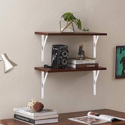 12 Pack L10 x H 8" White Heavy Duty Shelf Brackets with Screws Metal Shelf Brackets Shelf Support Angle Brackets for Shelves L Brackets Heavy Duty Floating Shelf