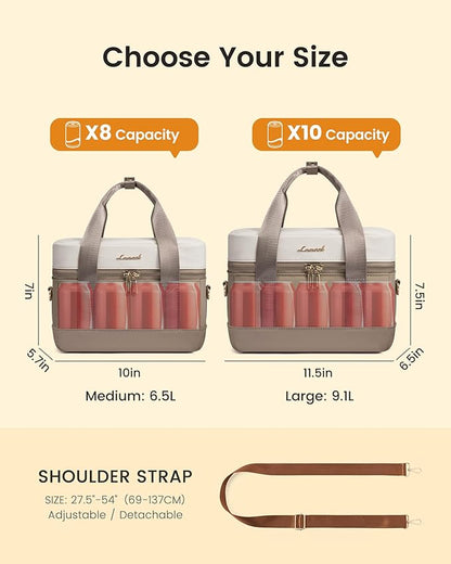 LOVEVOOK Insulated Lunch Bag for Women & Men - Cooler Lunch Tote and Lunch Box for Work and Travel, Khaki-beige