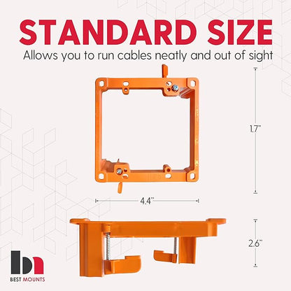 BestMounts Low Voltage Mounting Bracket 2 Gang, 2 Pack for Dual Gang Wall Plate, Telephone Wires, Network Cables, HDMI, Coaxial, Speaker Cables - Low Voltage Box Cable Wall Plate Bracket, Mud Ring