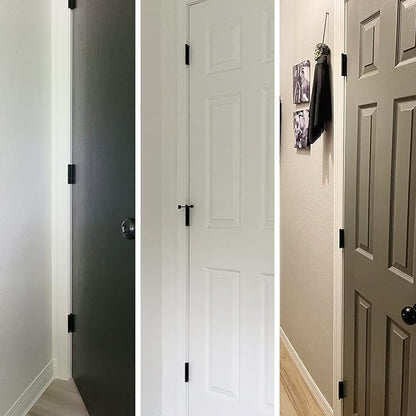 48 Pack Rounded Matte Black Door Hinges 3.5 Inch 5/8" Radius for Interior 3 1/2" Flat Iron Bifold Residential Standard Bedroom Indoor for Doors 3 ½"Hardware House Home Decor Essentials Accessories