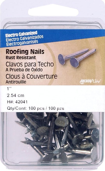 The Hillman Group 42041 Galvanized Roofing Nails, 1-Inch, 100 Count (Pack of 1)