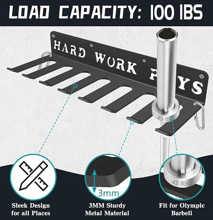 WIPHANY Home Gym Accessories Organization Storage Rack Equipment For Home 8 Hook Wall Hanger Display Gear Barbells Resistance Bands Jump Ropes Lifting Belt Hanger Accessories Hardware Included