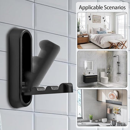 Heavy Duty Wall Hooks - 3pcs Grey Metal, Matte Black Finish, No Drill Wall Mount, Suitable for Bathroom, Coats, Towels, Offices