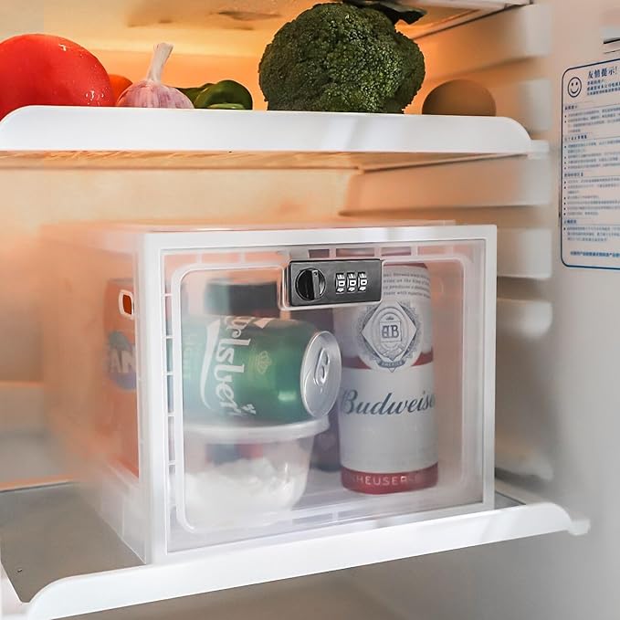 Medicine Lock Box for Safe Medication, Clear Lockable Storage Box for Phone Tablet Office School Home Safety