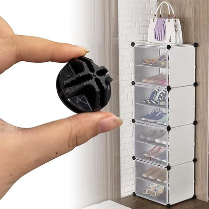 32 Pcs Plastic Wire Cube Connectors 1.42" OD and 0.16" ID Storage Cube Connectors Grid Cube Organizer Connector for Modular Closet Organizer Wire Shelving & DIY Wire Cube Storage Unit (Black)