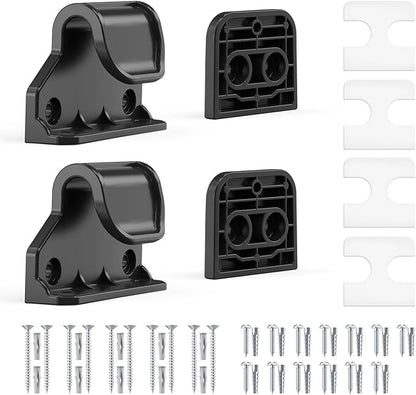 EZIGO Retractable Baby Gates Replacement Parts, Full Set Wall Mounting Accessories Including Brackets, Latches, Screws for 120 inch Extra Wide Baby Gate Pet Gate Mesh Gate Retractable Dog Gate, Black