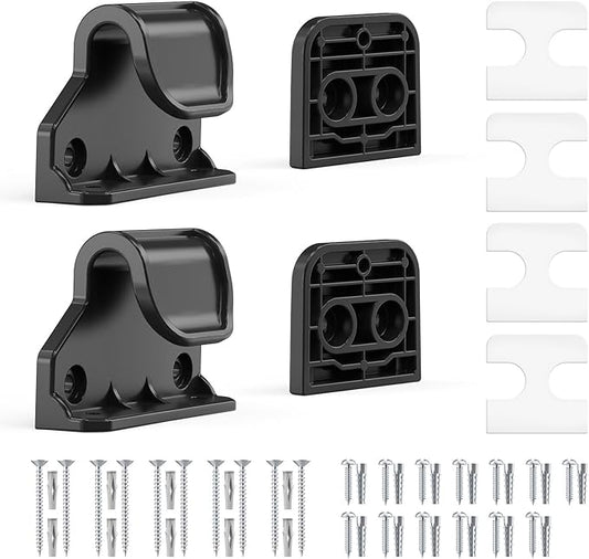 EZIGO Retractable Baby Gates Replacement Parts, Full Set Wall Mounting Accessories Including Brackets, Latches, Screws for 120 inch Extra Wide Baby Gate Pet Gate Mesh Gate Retractable Dog Gate, Black
