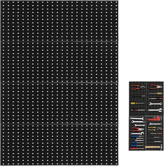 4 PCS Metal Pegboard Panels, 48"X24" Peg Board Wall Organizer with Flexible Layout for Garage Storage, Workshop, Kitchen and Craft Room Tool Organization