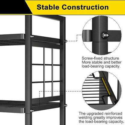 GIOTORENT 6-Wire Garage Shelving Storage Shelves, Metal Shelving Unit Pantry Rack, Kitchen Storage Adjustable Shelf 900Lbs Capacity for Laundry Kitchen Bathroom Organizer(Black)