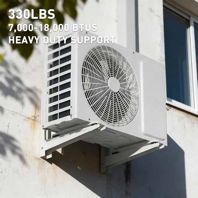 Mini Split Wall Mounting Bracket, Heavy-Duty Outdoor Wall Bracket for 7000-15000 BTU Ductless Air Conditioner Universal Heat Pump System Support up to 330 lbs