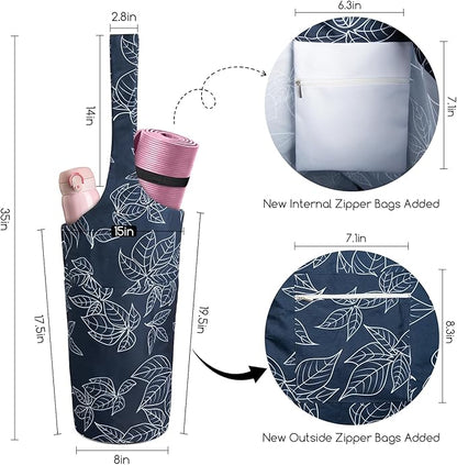 IwIeIaIrI Yoga Mat Bag for Women with Large Size Pocket and Zipper Pocket,Yoga Gifts Accessories with Adjustable Shoulder Strap- Fits Most Workout Stuff
