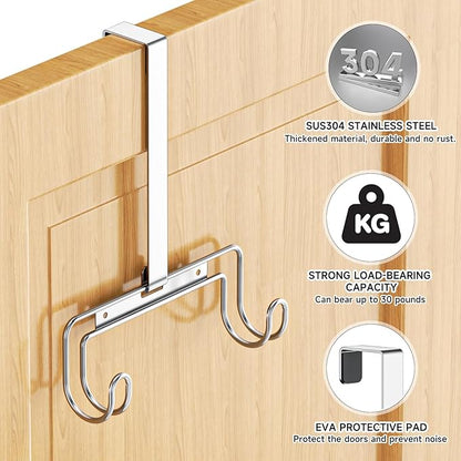 Ironing Board Holder Wall Mount/Over The Door Ironing Board Hanger, Laundry Rooms Metal Iron Board Holder Wall Mount for Y or T Leg (Silver)