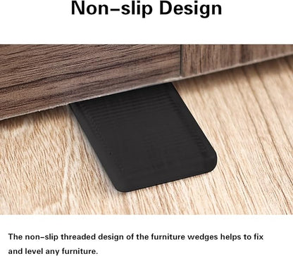 8 Pcs Black Wedges, Shims for Leveling Furniture, Plastic Hard Plastic Wedge Shim, Table Leveler Wedge, Rubber Type Texture Levelers, Perfect for Home, Uneven Door, Floor, Toilet (Mini Thin)