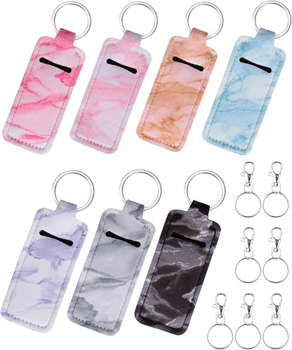 Chapstick Holder Keychain Lip Balm Holder Lipstick Sleeve Pouch Lip Gloss Holder Stocking Stuffers Gift for Women