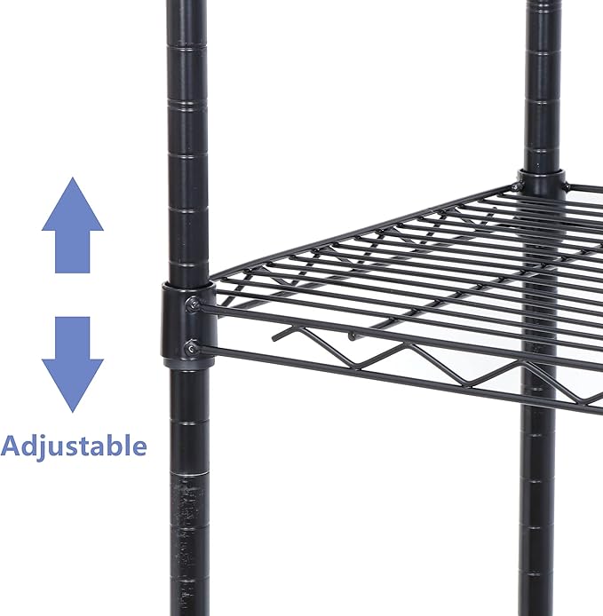 SUPER DEAL Black 5-Shelf Heavy Duty Storage Wire Shelving Unit with Wheels for Restaurant Garage Pantry Kitchen Garage Rack (30L x 14W x 63H)