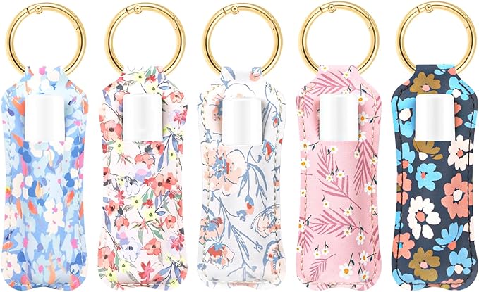 HEYSKAY Lip Balm Holder Keychain,Stocking Stuffers Gifts Lipstick Keychain Holder Compatible with Chapstick,Lipgloss Keychain