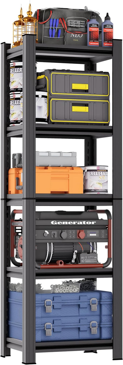 Garage Rack Units, Heavy-Duty Adjustable Storage Racks, Metal Shelves, Industrial Racks, Suitable for Heavy Tools and Equipment, Ideal for Garages and Basements（5-Tier 63" Hx19.7 Wx13.8 D