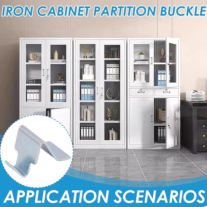 16 Pcs Metal Shelf Clips Compatible with Sandusky Cabinets, Fits Most Kinds of Metal Cabinets, Heavy Duty Supports for Office Files, Tools & Storage Organization