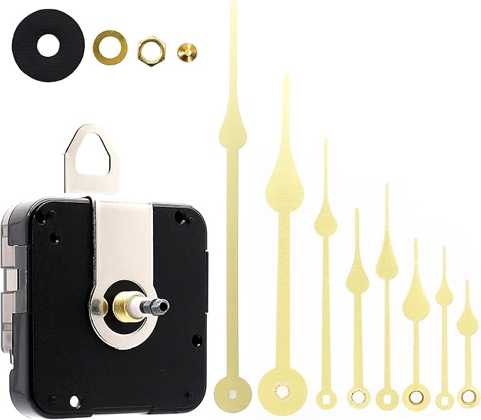 TIKROUND Include Hands Quartz DIY Wall Clock Movement Mechanism Battery Operated DIY Repair Parts Replacement Gold Hands