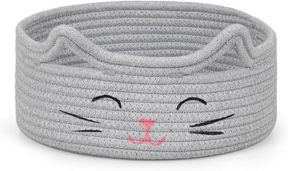 ZLG Small Cat Storage - Cute Rope Basket for Dog Toy, 9.8 x 4 inches