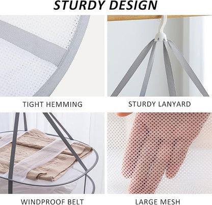 AUTODECO 2 Pack 3-Tier Folding Mesh Clothes Hanging Dryer, Sweater Drying Rack, Large Laundry Drying Rack, Lay fold Flat Dry Hanger, Mesh Clothes Hanging Dryer - XL(3Tier)+XL(3Tier)