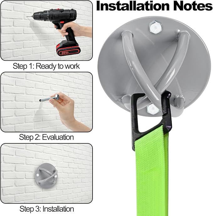 Wall Mount Bracket for Suspension Straps, Ceiling Anchor X Mount for Rings, Body Weight Strength Training Systems, Yoga Swings & Boxing Equipment