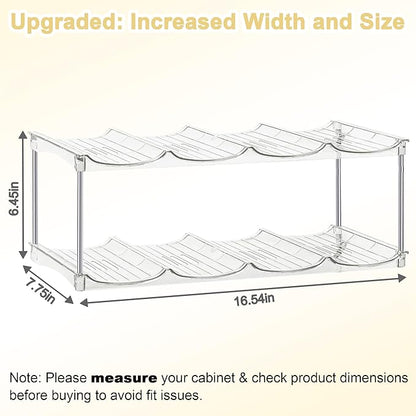 Stackable Water Bottle Organizer for Stanley 40oz Tumblers – Acrylic Water Bottle Holder for Cabinet, Pantry, Large Tumbler Organizer Storage Rack, Stanley Cup Storage, 2 Tier, Holds 8 Bottles