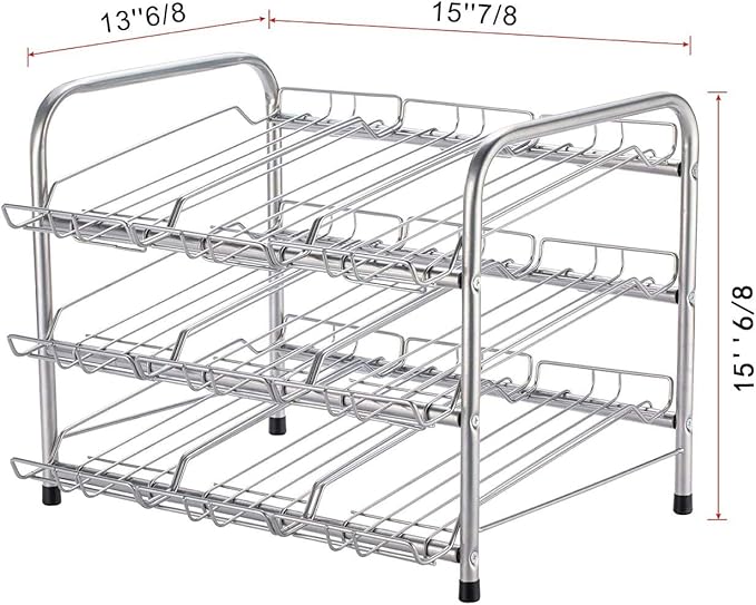 Rice rat Can Organizer for Pantry, Can Rack Can Storage Dispenser for Canned Food (3 tiers)