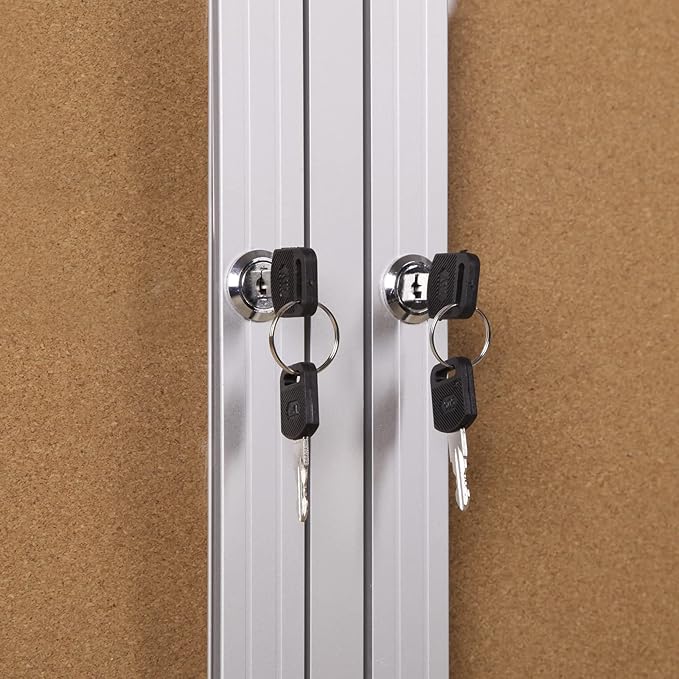 INNOVART Enclosed Bulletin Board 72”x48”, Lockable Cork Noticeboard with Aluminum Frame, Outdoor Enclosed Bulletin Board Weatherproof, Wall Display Case with Swing-Open Door Information Cabinet