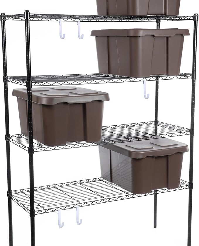 10pcs J Hooks for Wire Shelving 3.5 Inch Large White Heavy Duty Metal Shelf Hooks for Wire Shelves Racks Closet Shelving Accessories