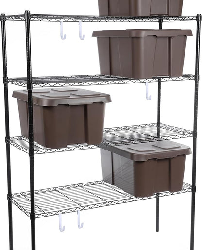 10pcs J Hooks for Wire Shelving 3.5 Inch Large White Heavy Duty Metal Shelf Hooks for Wire Shelves Racks Closet Shelving Accessories