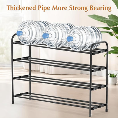 INSMART 4-Tier Expandable Shoe Rack, Stackable and Adjustable Shoes Organizer Storage Shelf, Sturdy and Durable Metal Structure Free Standing Shoe Rack for Closet Entryway Doorway