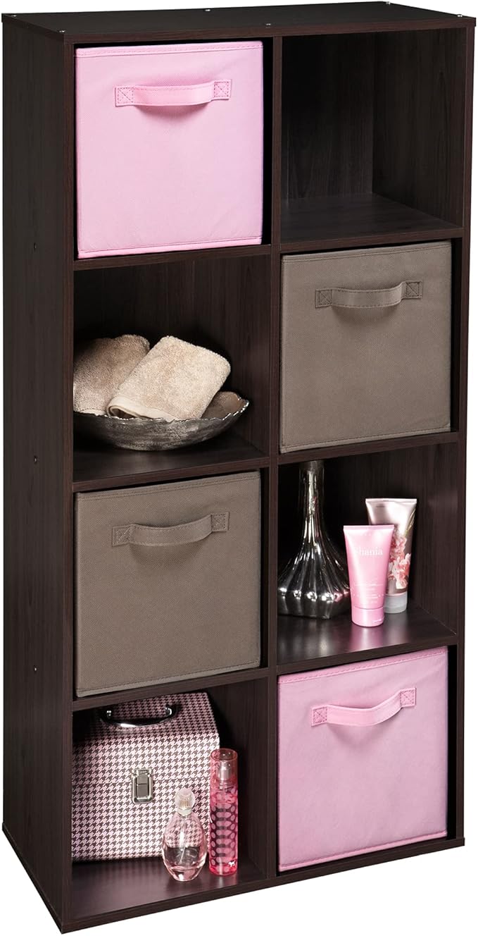 ClosetMaid Cubeicals 8 Cube Storage Shelf Organizer Bookshelf, Stackable, Vertical or Horizontal, Easy Assembly, Wood, Espresso Finish