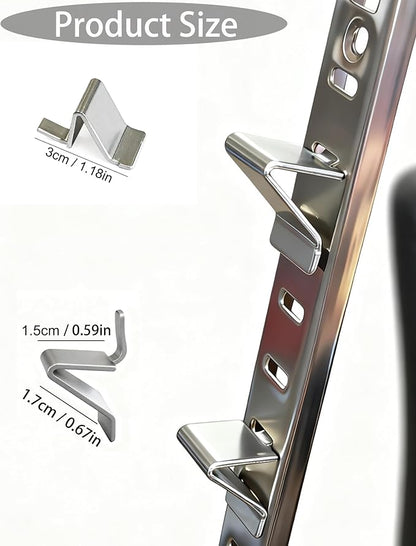 WAFJAMF Steel Shelf Clips 10PCS Heavy Duty Adjustable Shelves Brackets Pilaster Shelf Clip Support for Metal and Wood Shelves Cabinets - Silver
