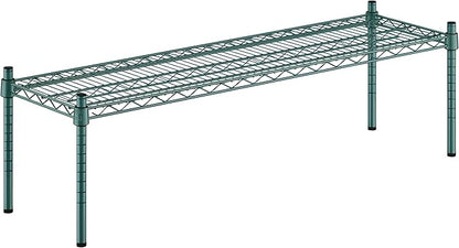 14" x 48" x 14" Green Epoxy Wire Storage Shelf, Dunnage Rack, Commercial 1 Tier Small Shelf