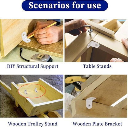 20 Pcs Small Right Angle Bracket White Corner Brace L Shape Shelf Bracket 90 Degree Metal Brace Decorative Joint Angle Support with Screws for Shelves Furniture Cabinet