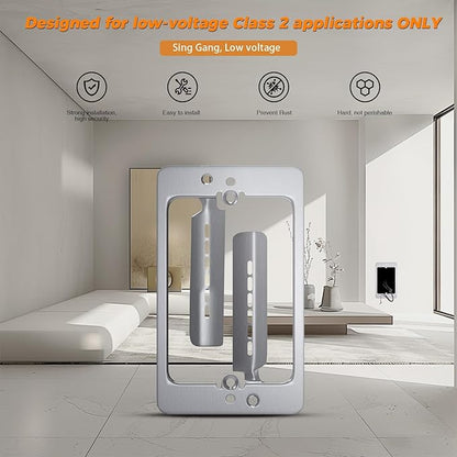 15 Pcs Low Voltage Mounting Bracket 1 Gang,Single Gang Drywall Brackets,Low Voltage Box Brackets for Drywall Outlet Cable Pass Through Wall Plates,Fixing Loose Outlets or Adding New Outlet