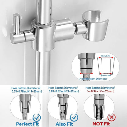 Shower Slide Bar Adjustable Handheld Shower Head Holder Wall Mount - 30inch All-Metal Shower Head Slide Bar Compatible with Bathroom Drill Free Glue Installation - Polished Chrome