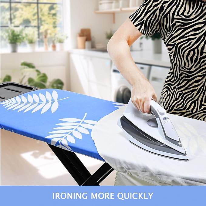 SheeChung Ironing Board Cover and Pad 15 x 49 Inch,Iron Board Cover with Elastic Edge & Adjustable Fastener,4 Layers Covers Resist Scorching and Staining Extra Thick Padding