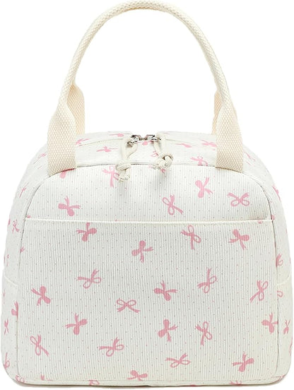 Bluboon Lunch Bag for Women Men Cute Corduroy Lunch Tote Bags Reusable Insulated Lunch Box Large Capacity Reusable Insulated Cooler for Work Picnic or Travel