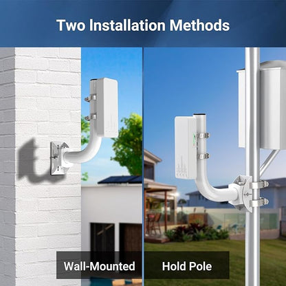 Universal Wireless Bridge Bracket Mount, 2-Pack Pole and Wall-Mounted for Outdoor Point to Point WiFi Access Point CPE Client Bridge