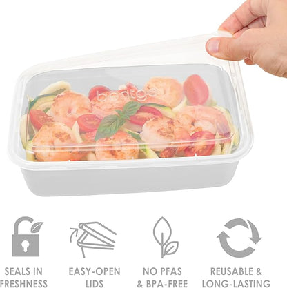 Bentgo 20-Piece Lightweight, Durable, Reusable BPA-Free 1-Compartment Containers - Microwave, Freezer, Dishwasher Safe - White