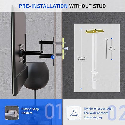 Drywall Anchor with Included Bolts for 1/4”-20, Heavy Duty Hollow Drywall Anchors for TV Mounting Kit, Hollow Wall Anchors Holds up to 270lbs Each in 1/2” Drywall, 12 Packs