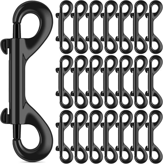 ERKOON 3.5 inch Double Ended Bolt Snaps Hooks 110lbs Load Capacity Zinc Alloy Double Sided Clips Heavy Duty Trigger Snap for Dogs Leashes/Water Bucket/Horse Feed/Hammocks (22 Pack)