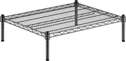 24" x 30" x 8" Black Epoxy Wire Storage Shelf, Dunnage Rack, Commercial 1 Tier Small Shelf