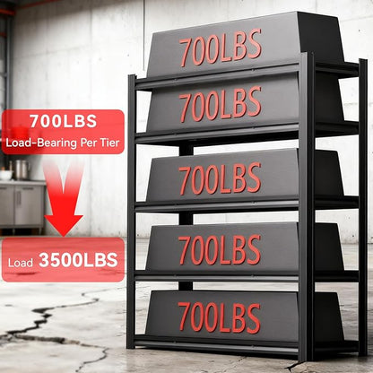 Garage Shelving, Heavy Duty Storage Shelves Metal Shelf Unit Adjustable Industrial Storage Racks for Shop,Warehouse,Basement (84H*62W*24D, 5)