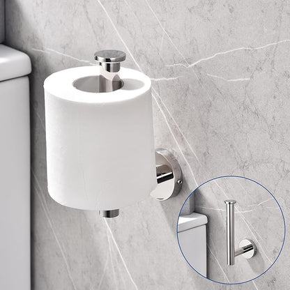 TASTOS Polished Chrome Toilet Paper Holder SUS304 Stainless Steel, Modern Round Tissue Roll Holders Wall Mount, Toilet Paper Roll Dispenser Bathroom 5 inch TP Holder for Kitchen Washroom