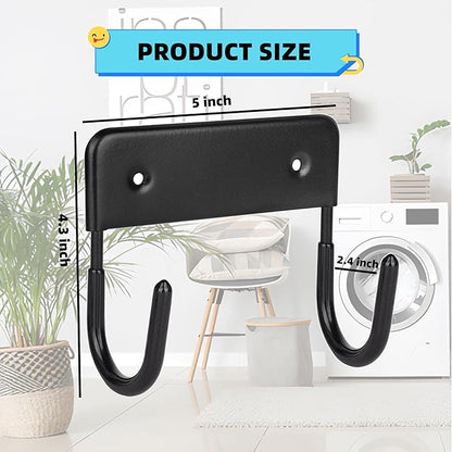 BiJun Ironing Board Hanger Wall Mount, Ironing Board Hanger with 5 Inch Length, Iron Board Holder Wall Mount for Laundry Rooms (Black)
