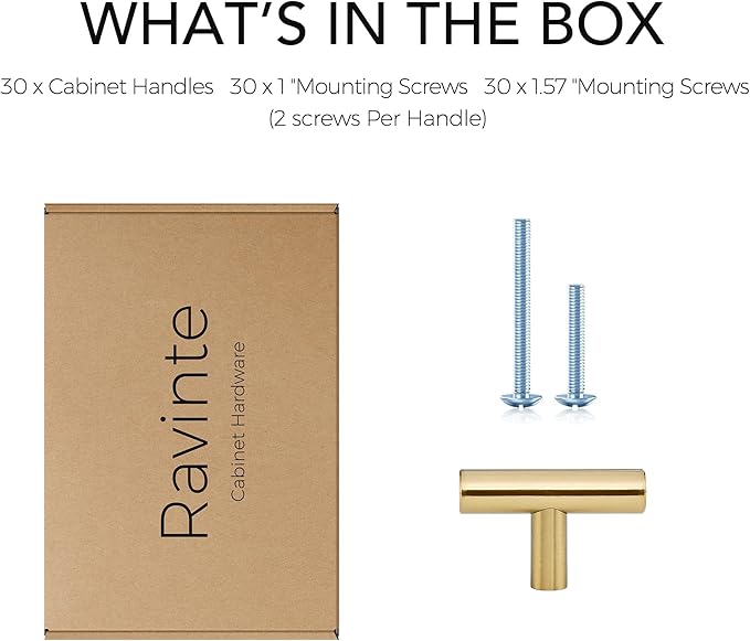 Ravinte 2'' Cabinet Handles Stainless Steel Satin Nickel Kitchen Cabinet Hardware Handles of Kitchen Cupboard Handles 30 Pack